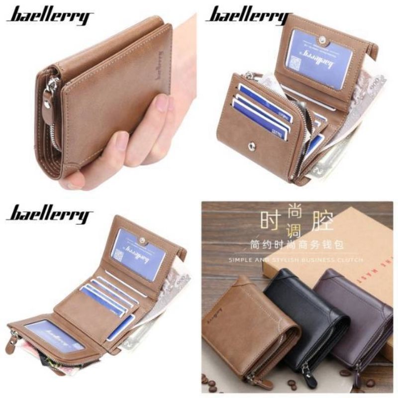 Dompet Lipat Kecil Wanita Pria Cewek Cowok Branded Import Baellerry Original Premium Keren D28