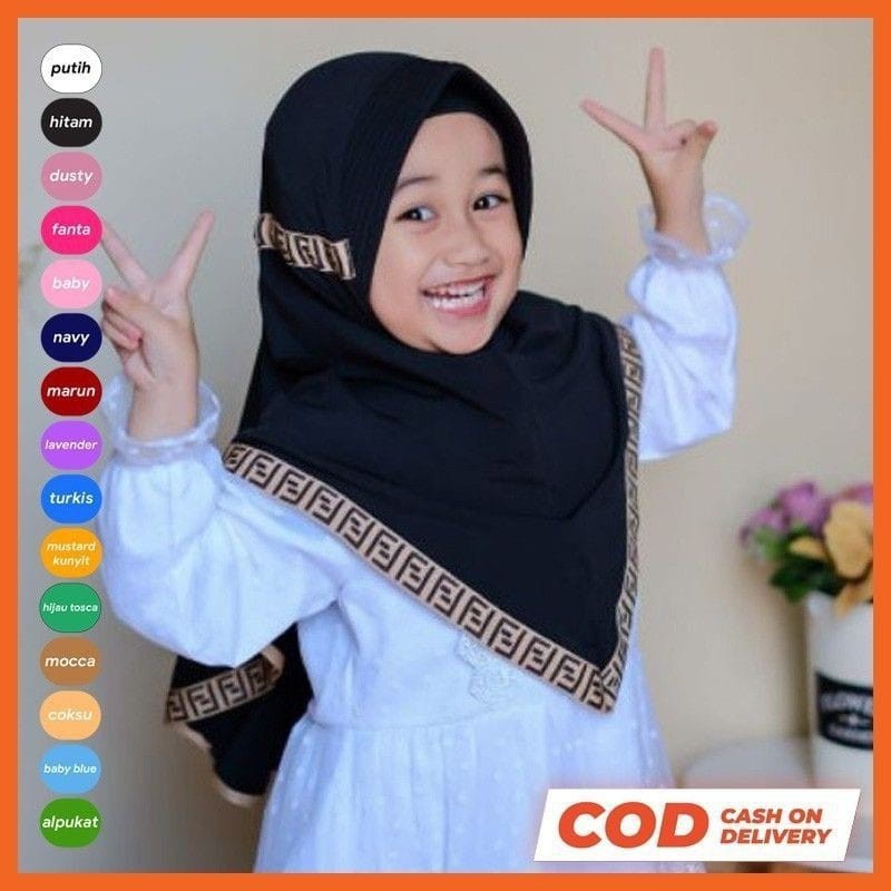 jilbab / anak / TK paud/ hijab /allsize 3-7 tahun/ FENDI