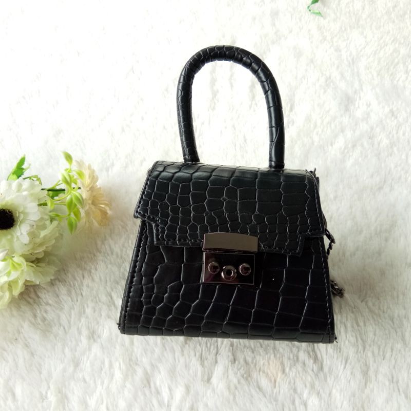 Mini bag Croco Magnolia Tali rantai