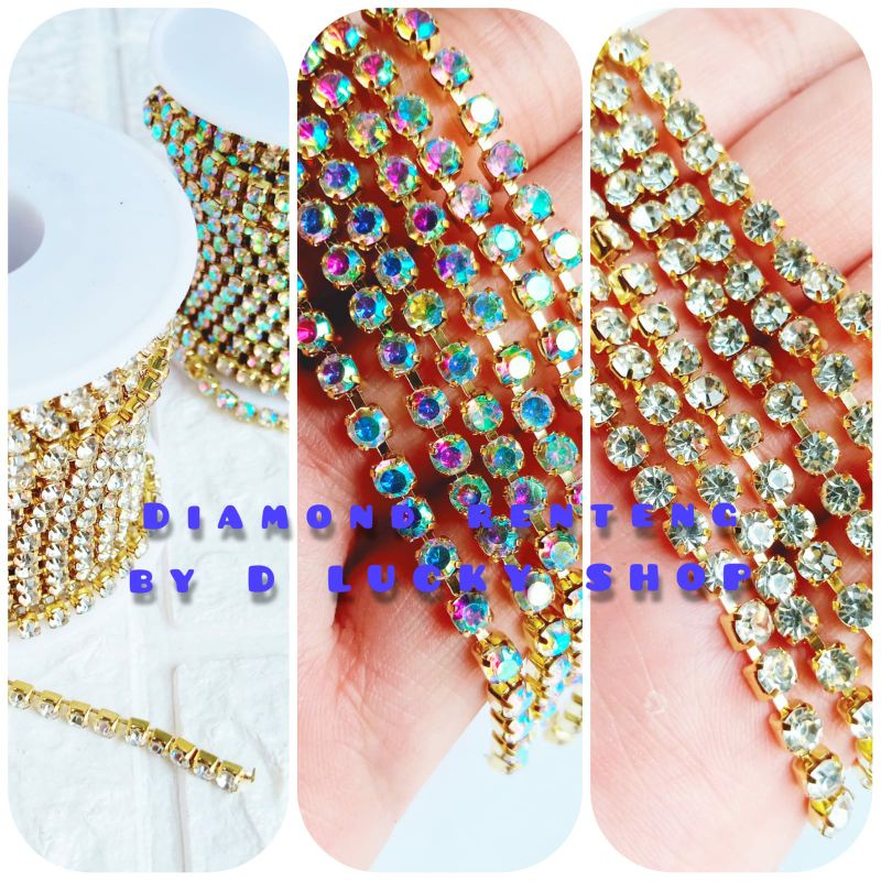 diamond permata cangkang/diamond permata renteng/per 30cm/