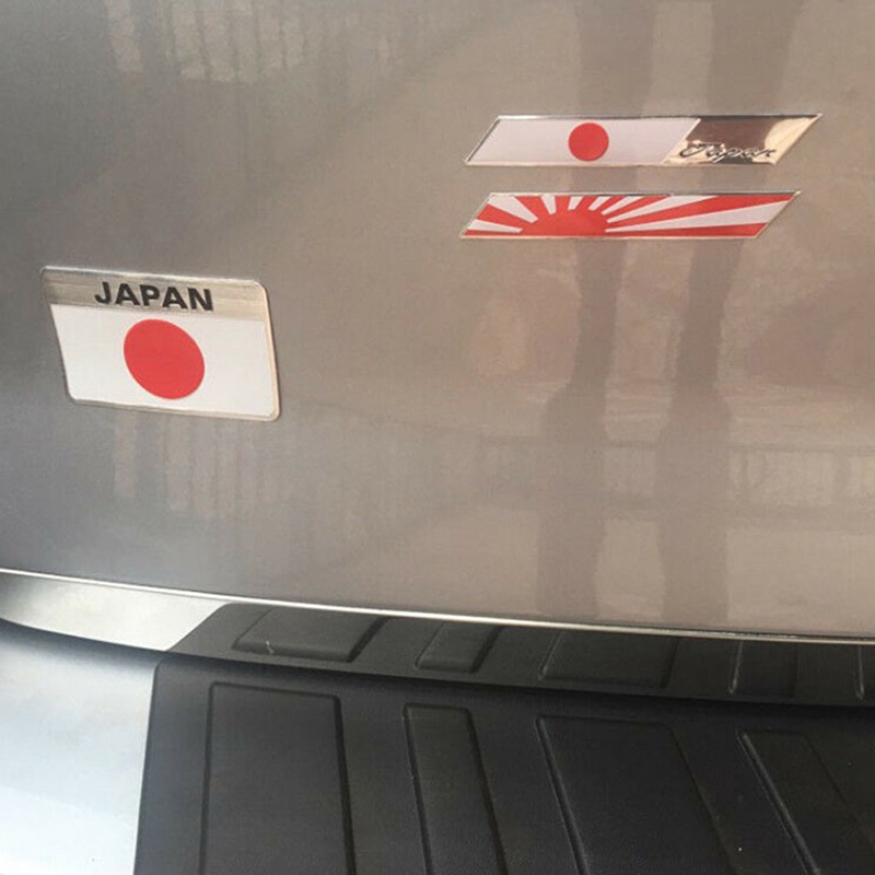 &lt; E2id &amp; &gt; 1Pc Stiker emblem Motif Bendera Jepang Bahan alloy Untuk Mobil / Motor