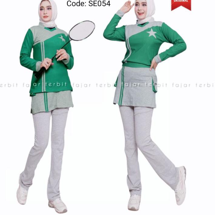 POPULER setelan baju olahraga senam aerobic   baju olahraga muslim stetelan olahraga wanita dewasa celana rok dewasa celana olahraga panjang kantong JY7