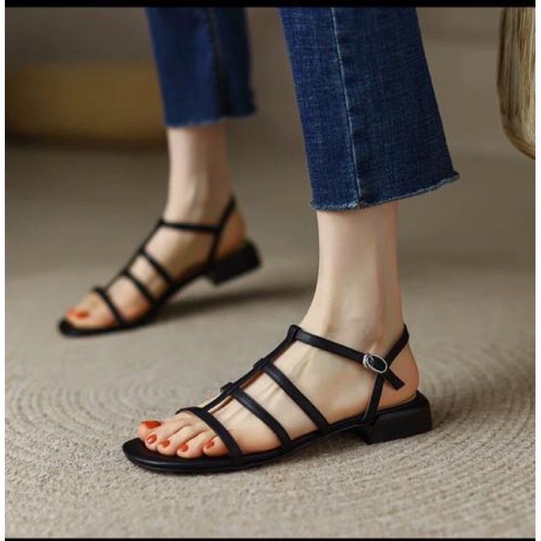 High Heel Hak Tahu KOtak Chunky Tali Sintetis Murah Meriah BS01