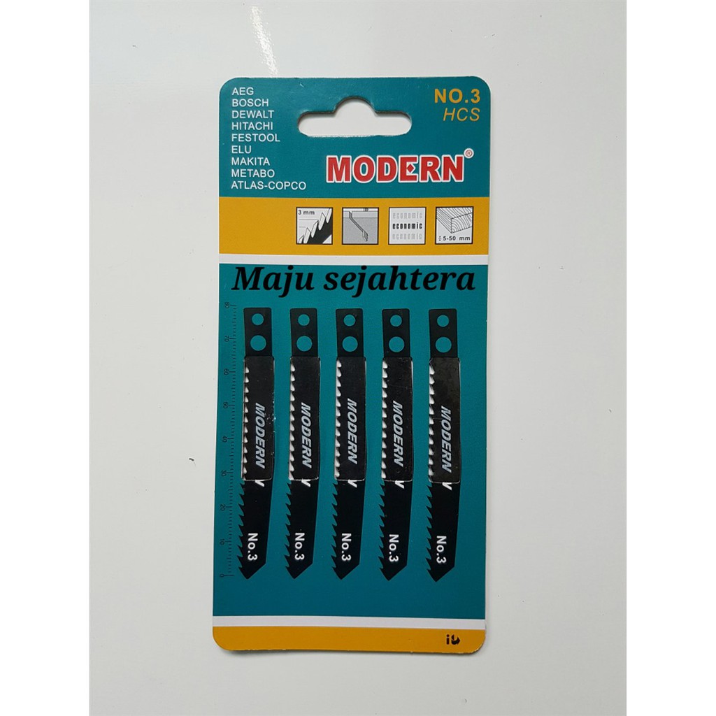 5pc mata jigsaw no.3 modern/ mata gergaji triplek/ mata jig saw terlaris