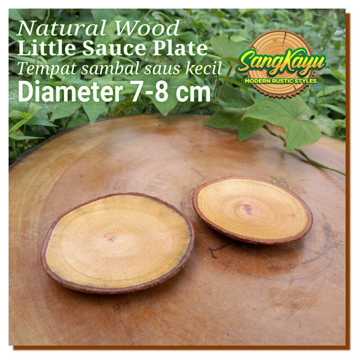 SangKayu Piring Mangkok Kayu Kecil Diameter 7-8 cm Tempat Saus Mangkok Sambal 3
