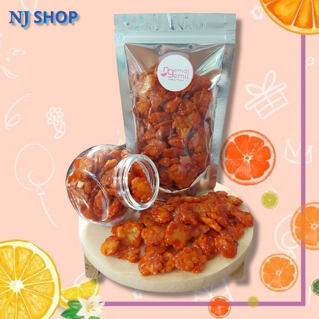 

[Snack Original] - Snack Jadul Emping Melinjo Balado Manis Pedas Kripik Emping Rasa Balado Kualitas Premium