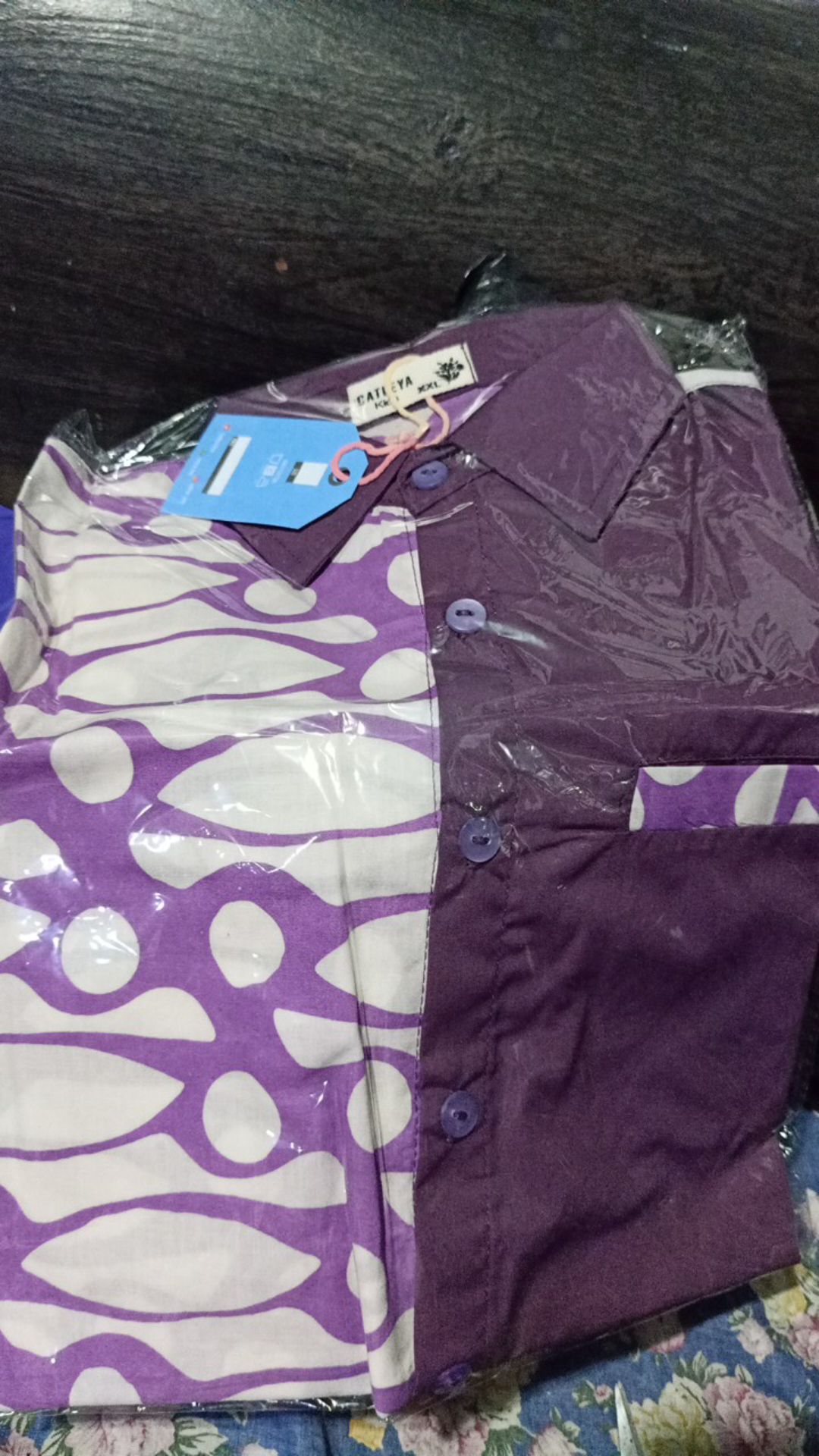 Baju Kemeja Batik Anak Cowok Lengan Pendek Ungu