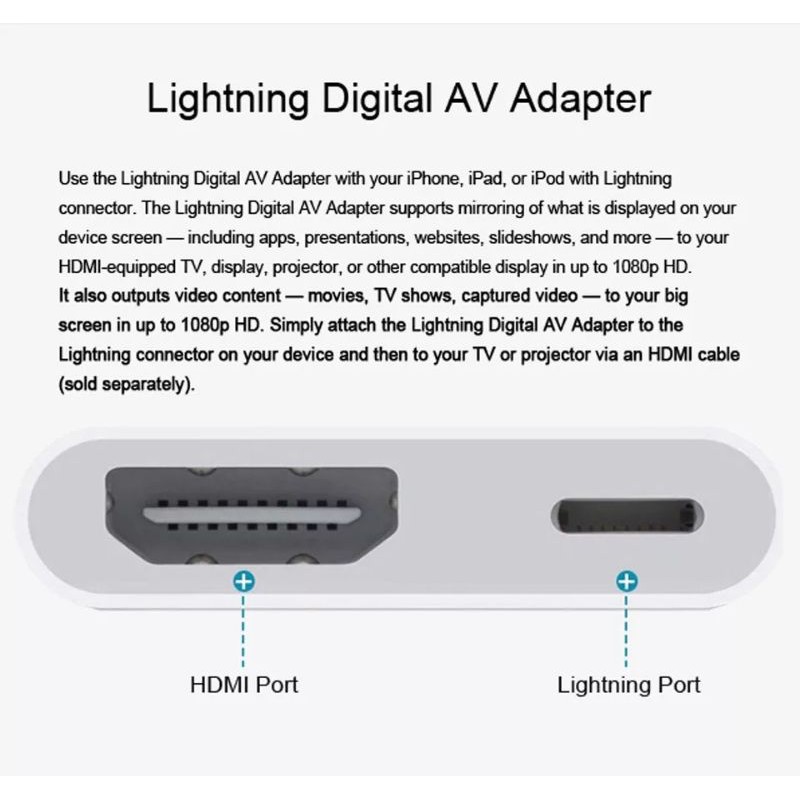 Lightning to HDMI Digital AV Display Adapter