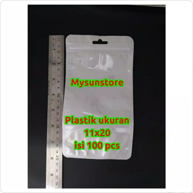 Plastik Klip 11x20 cm Aksesoris  Ziplock Zipper  Zip Lock 11 x 20 cm isi 100pcs Mysunstore