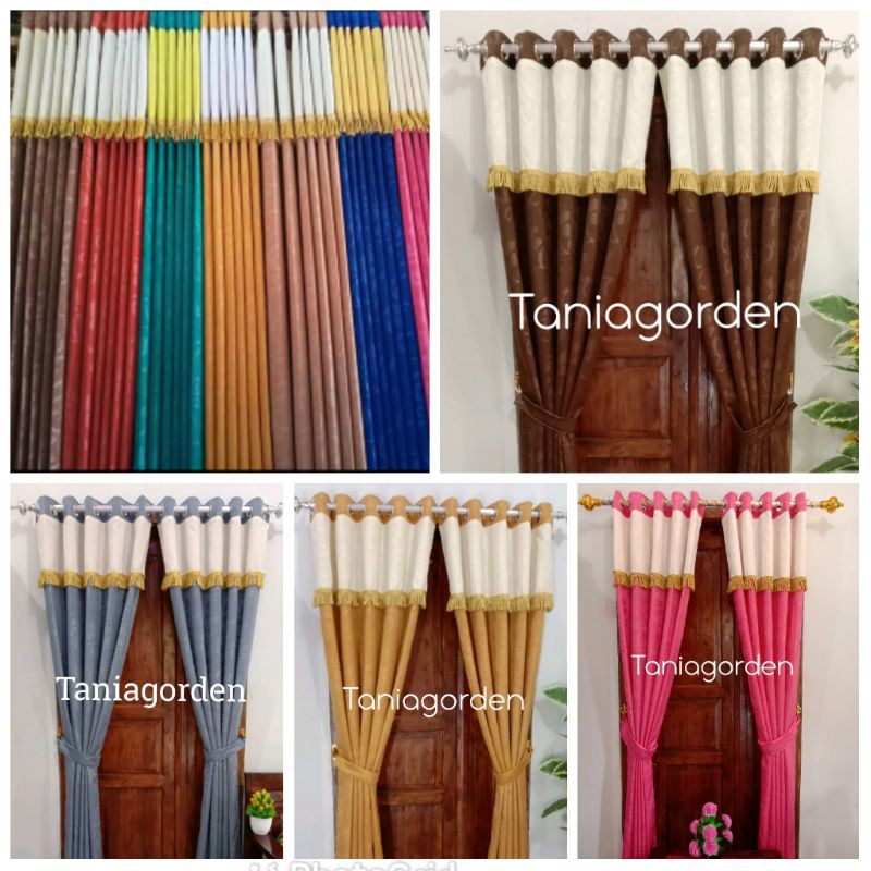 Gorden embos poni lurus gorden jendela minimalis hordeng pintu