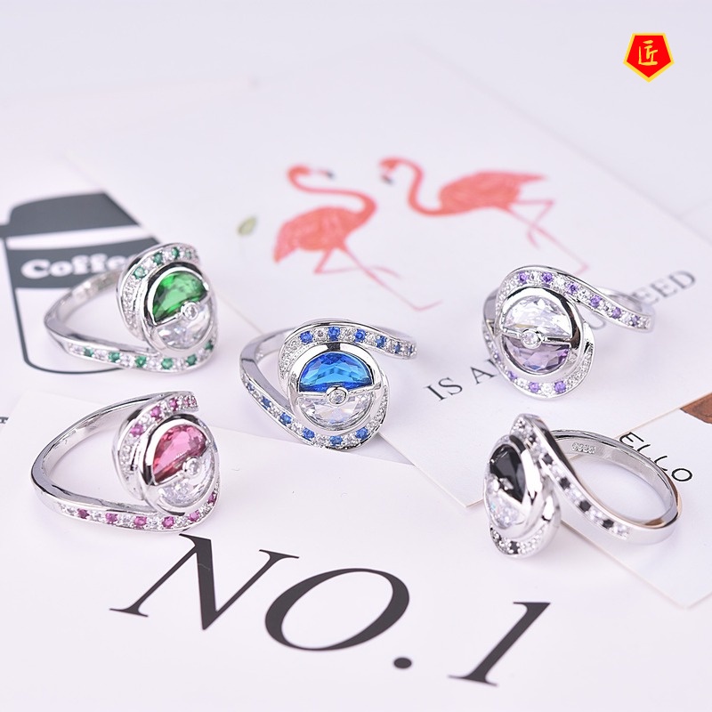 [Ready Stock] Creative 925 Silver Diamond Ring Fashion Personality