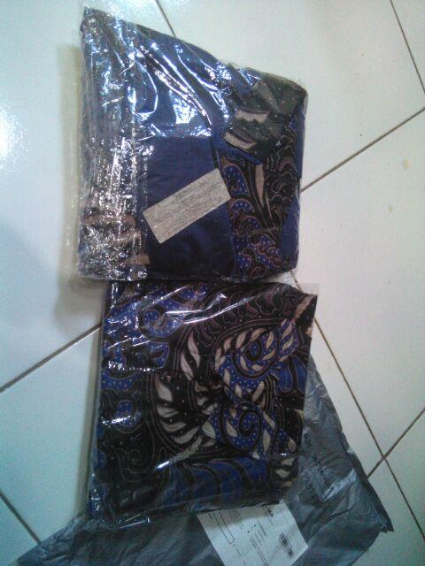 Couple Gamis Batik Putri Malu ,sarimbit Batik  Kombinasi Velvet