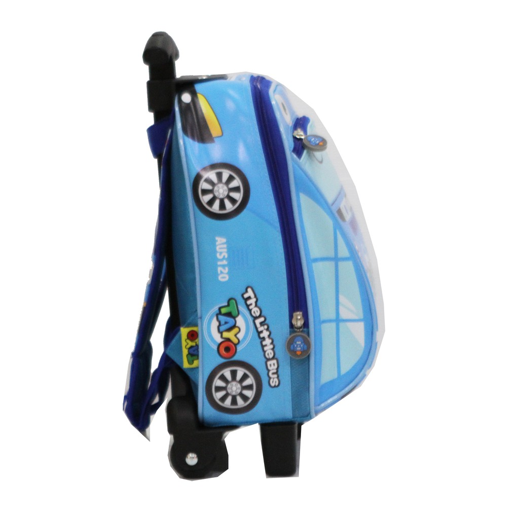 Tas Anak Sekolah PAUD Trolley Dorong Gambar BUS Astronot Bahan Kain Sponge Tahan Air