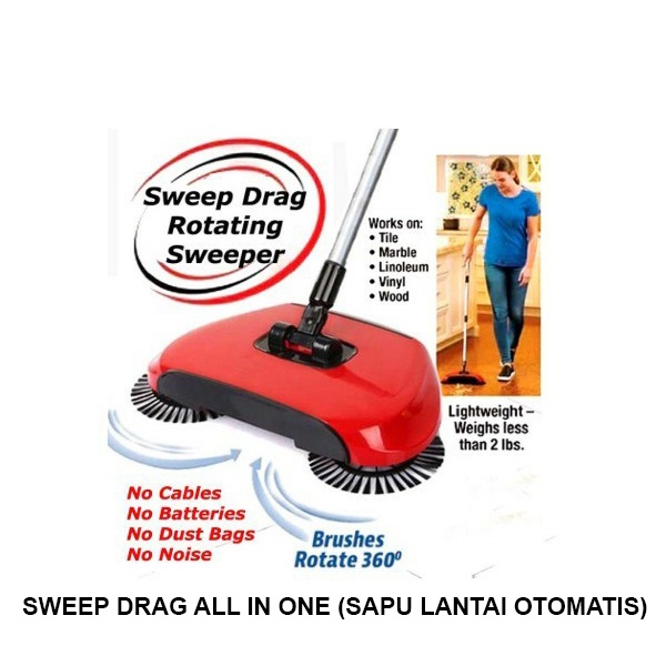 SAPU OTOMATIS SWEEP DRAG ALL IN ONE TANPA LISTRIK / Sweep Drag All In One Alat Pel Pembersih Lantai 