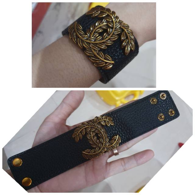 Gelang tangan kulit import /gelang branded bahan kulit 5518