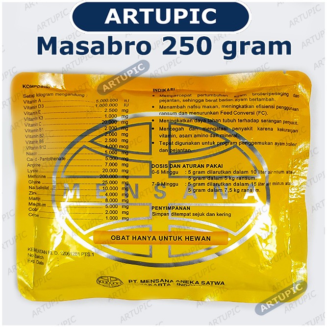 Masabro 250 gram Vitamin Unggas Ayam Penambah Bobot Berat Ayam Broiler Multivitamin Asam Amino Ayam
