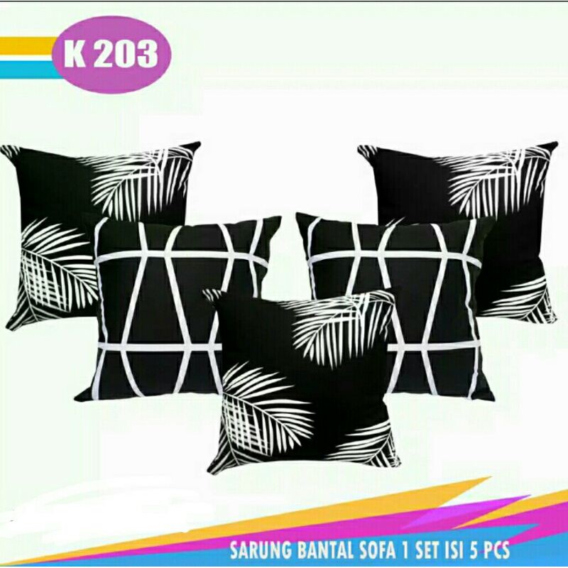 Set sarung bantal kursi sofa cushion cover 60x60 cm Sarban Prisma Hitam