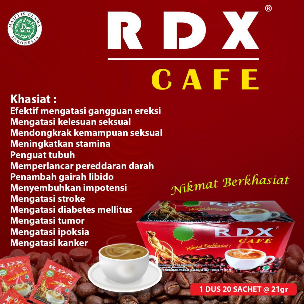 RDX COFFEE Isi 20 sachet @ 21 gram Kopi Stamina Obat Pria Stamina Pria