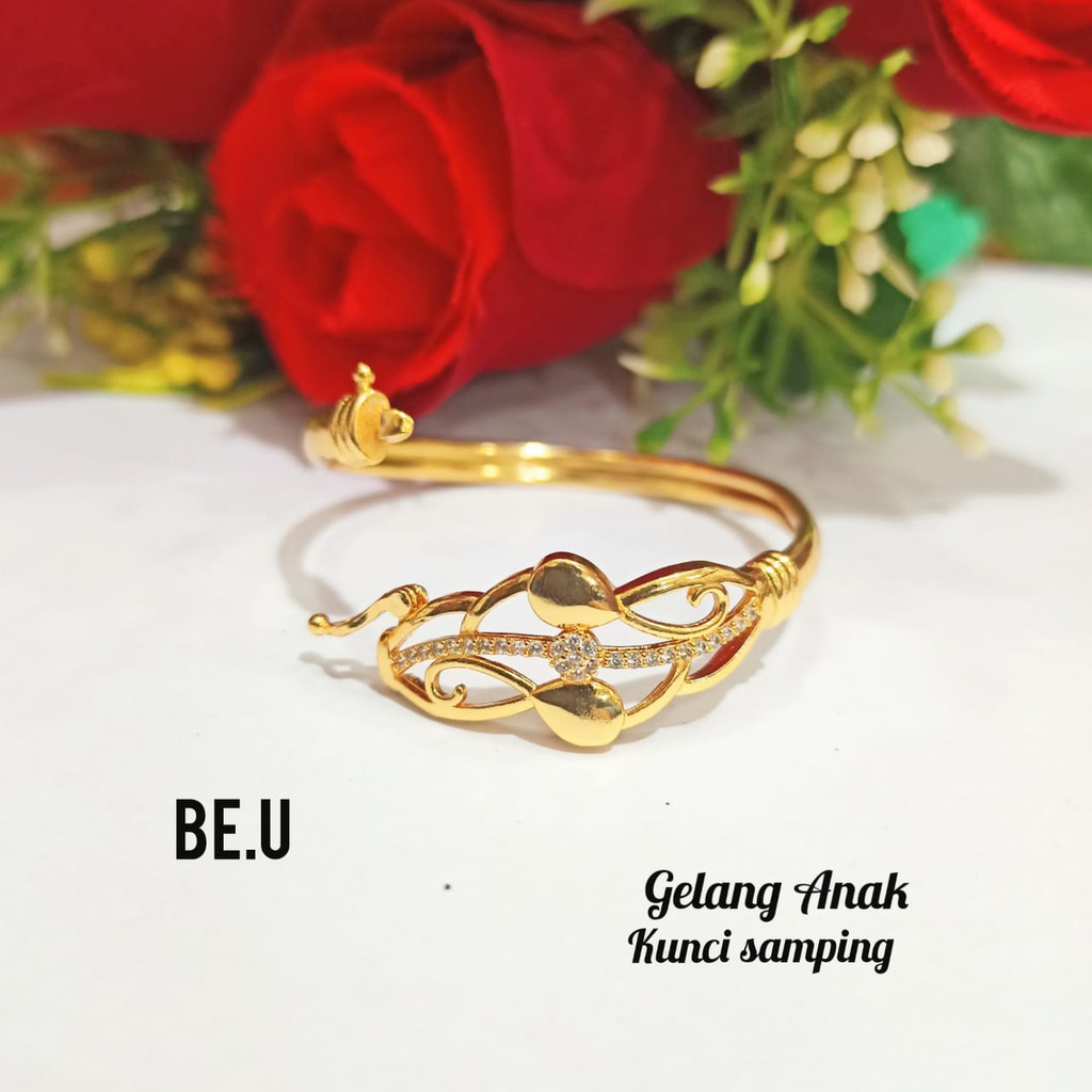 Gelang Bangkok TITANIUM Anak Permata Zircon Gold Perhiasan Anak limited edition | COD