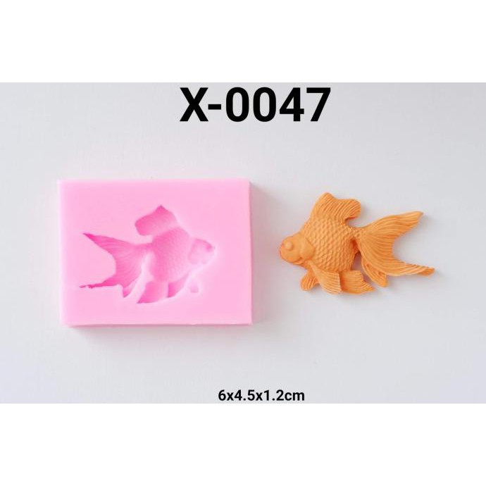 Best Seller] X-0047 Cetakan Silikon Puding Coklat Fondant Ikan Mas Ikan Koki