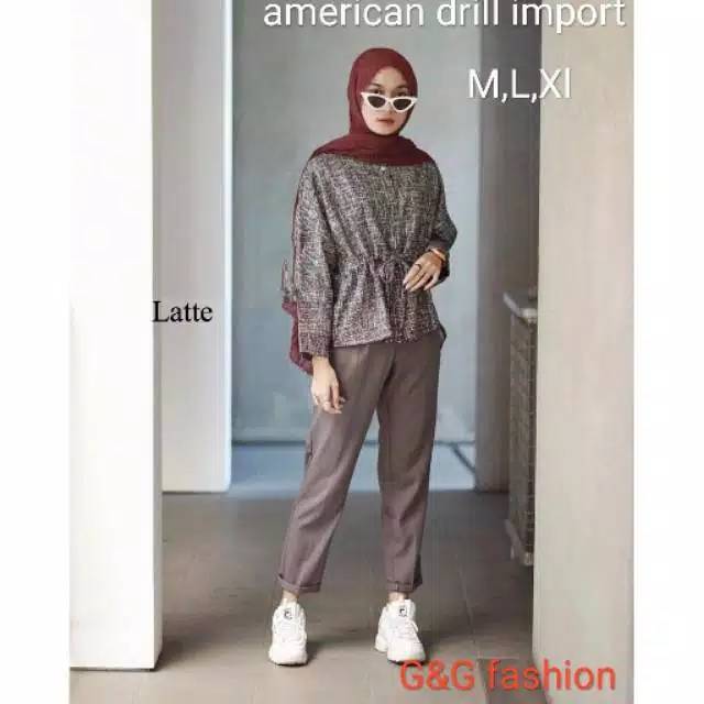 BAGGY PANTS AMERICAN DRILL// cantik murah lagy