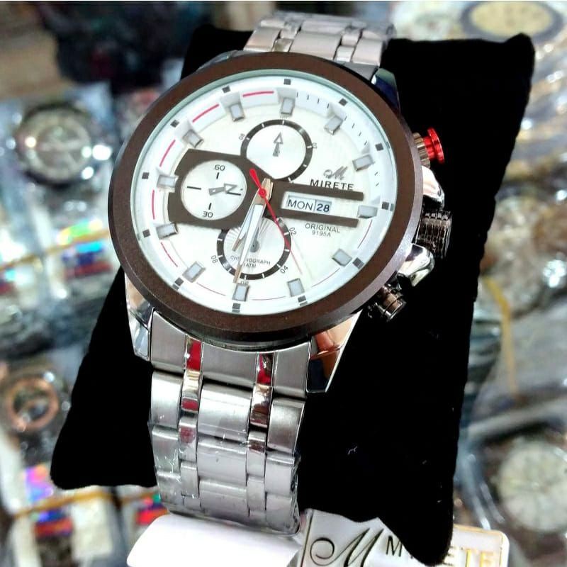 Jam Tangan Pria Mirete EDITION NEW Original Free Box Exklusif Fitur Tanggal Hari Aktif Garansi Original_ JAM Tangan Pria Mirete Original Water Resistantce Rantai Stainlees Steel