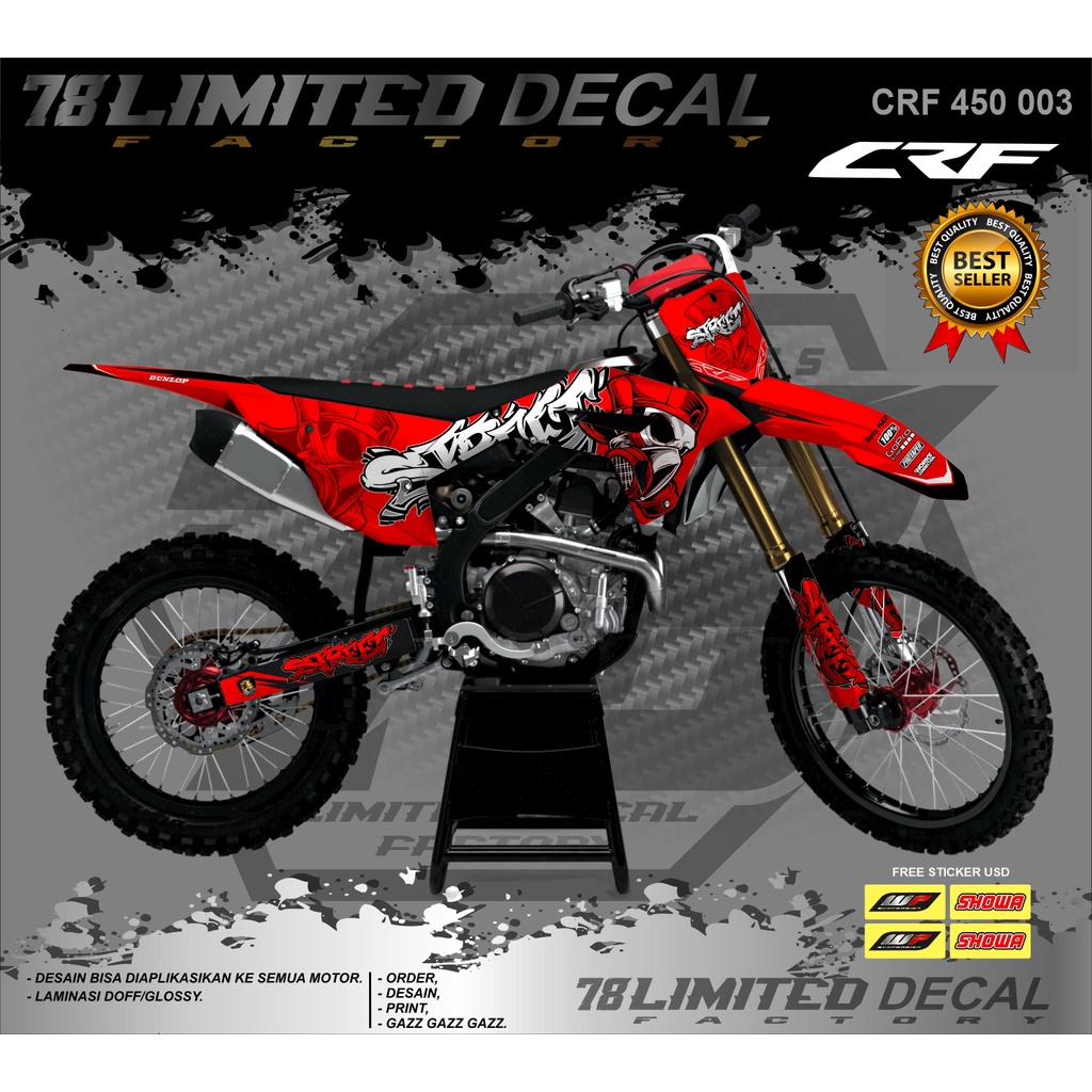Decal Sticker Motor CRF 450 Supermoto Disain Grafiti 003