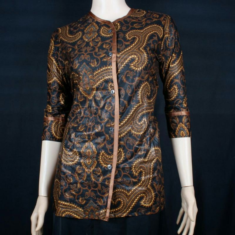 Jual Blus Heyna Blus Batik Cewek Blouse Batik Kerja Atasan Batik Muslim