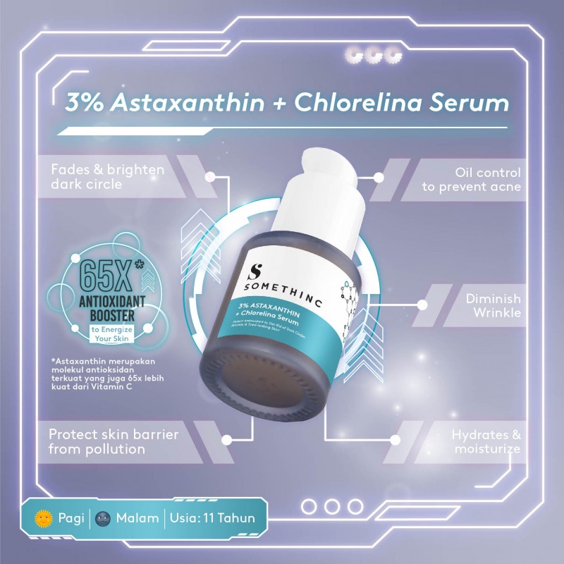 SOMETHINC 3% Astaxanthin + Chlorelina Serum - Solusi Mata Panda &amp; Kulit Lelah