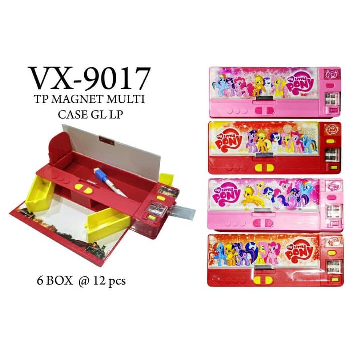 

TEMPAT PENSIL KOTAK PENSIL MAGNET LITTLE PONY + WHITE BOARD VX-9017 - Merah