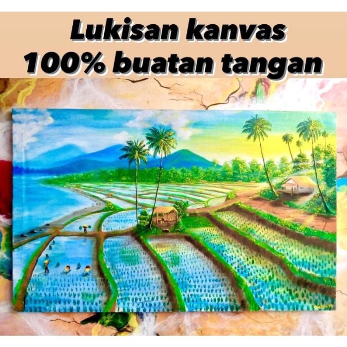 {kiranastore} lukisan pemandangan alam kanvas Diskon