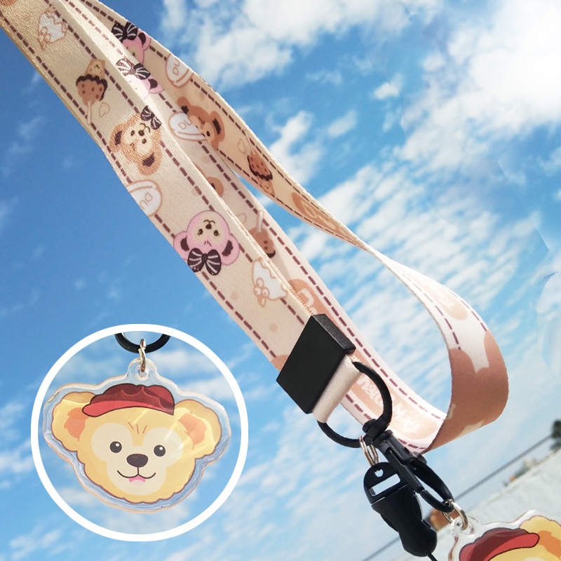 Lucu Duffy ponsel lanyard halter perempuan bintang Dai Lu tali pergelangan tangan pendek U disk lion