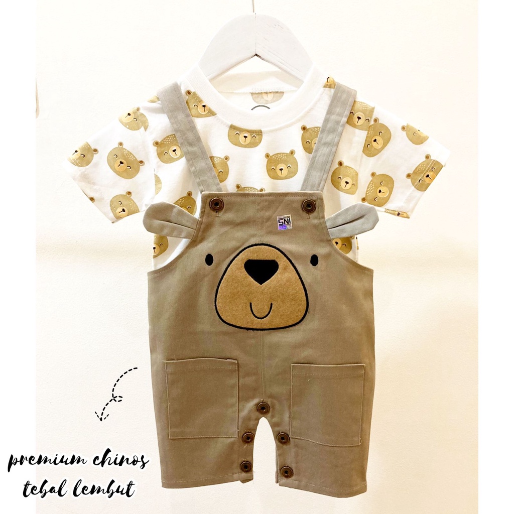 ORI BABYBEB PREMIUM CHINOS Overall Baju Setelan Kaos Jumper Pergi Jalan Lucu Fashion Anak Bayi Cowok Laki Murah