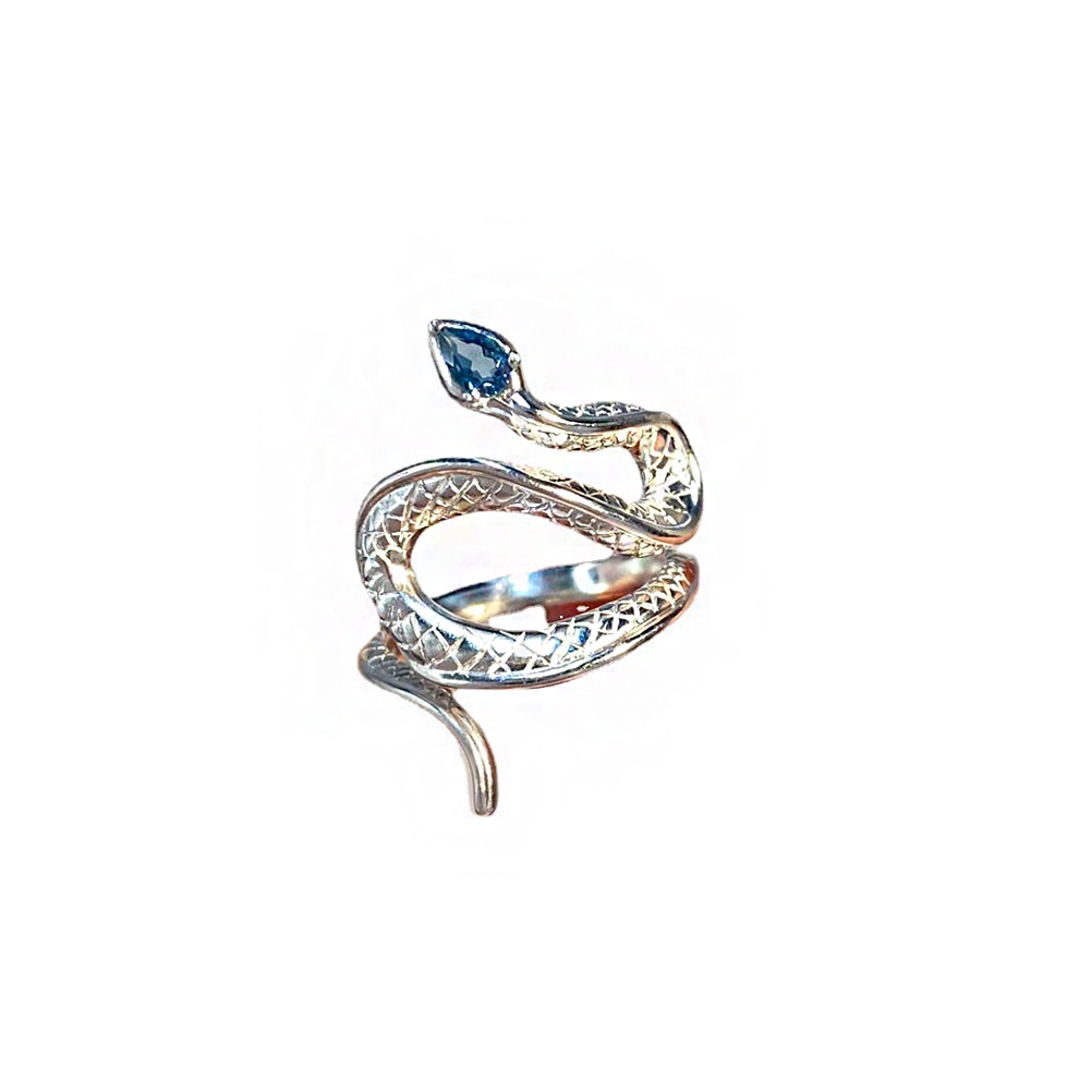 Cincin Terbuka Adjustable Model Ular Kobra Gaya Gothic Punk Eropa Untuk Unisex / Pria / Wanita