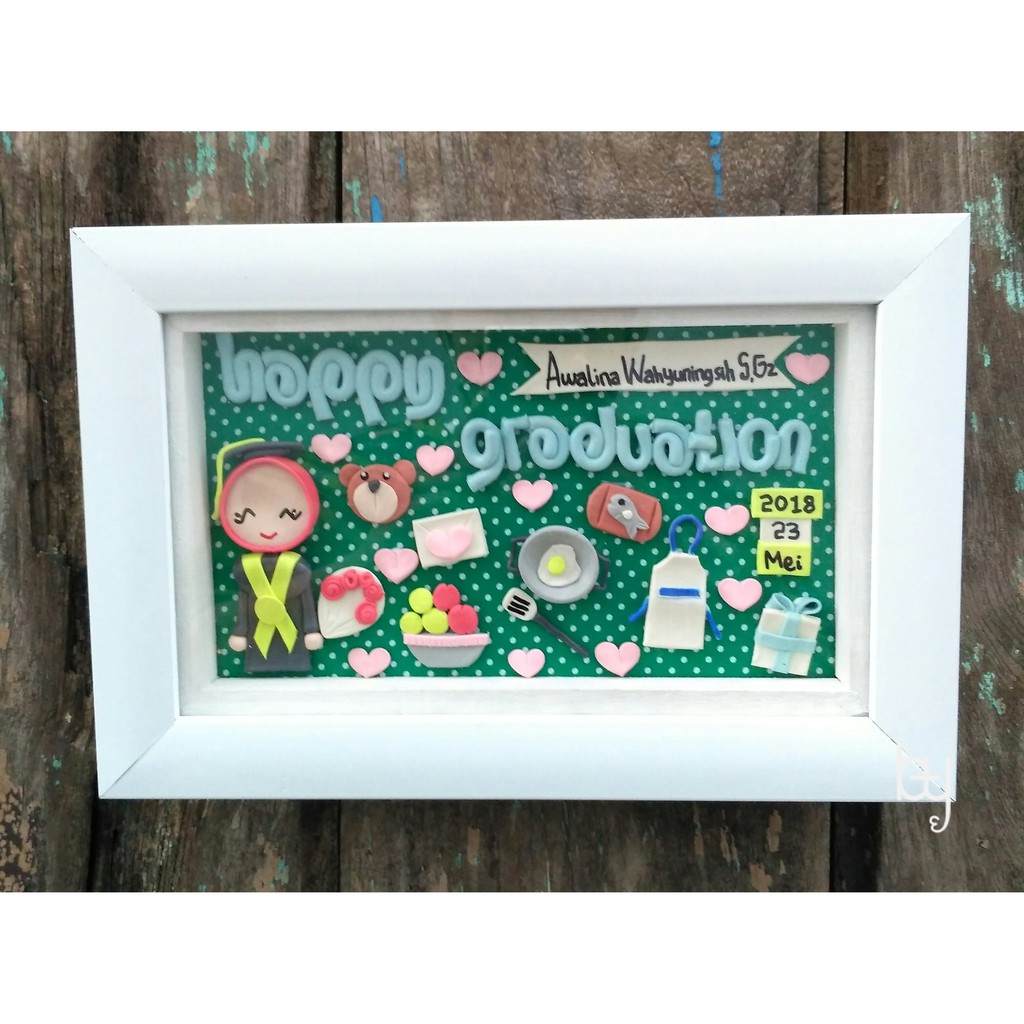 Kado Wisuda | Kado Wisuda Unik | Hadiah Wisuda | Medium Clay Frame Graduation -bycuteto