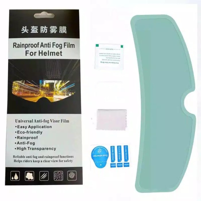Anti Fog Helm Film, Anti Kabut Kaca Helm, Universal (Pelindung Kaca Helm)