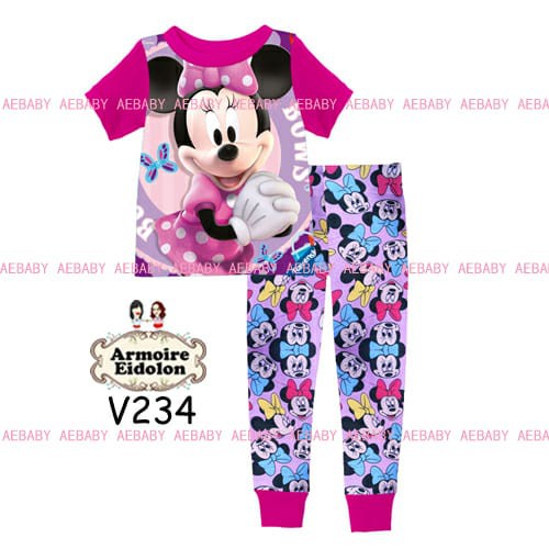 Piyama Impor Anak Perempuan Armoire Eidolon Minnie Mouse Pink Celana Panjang Shopee Indonesia