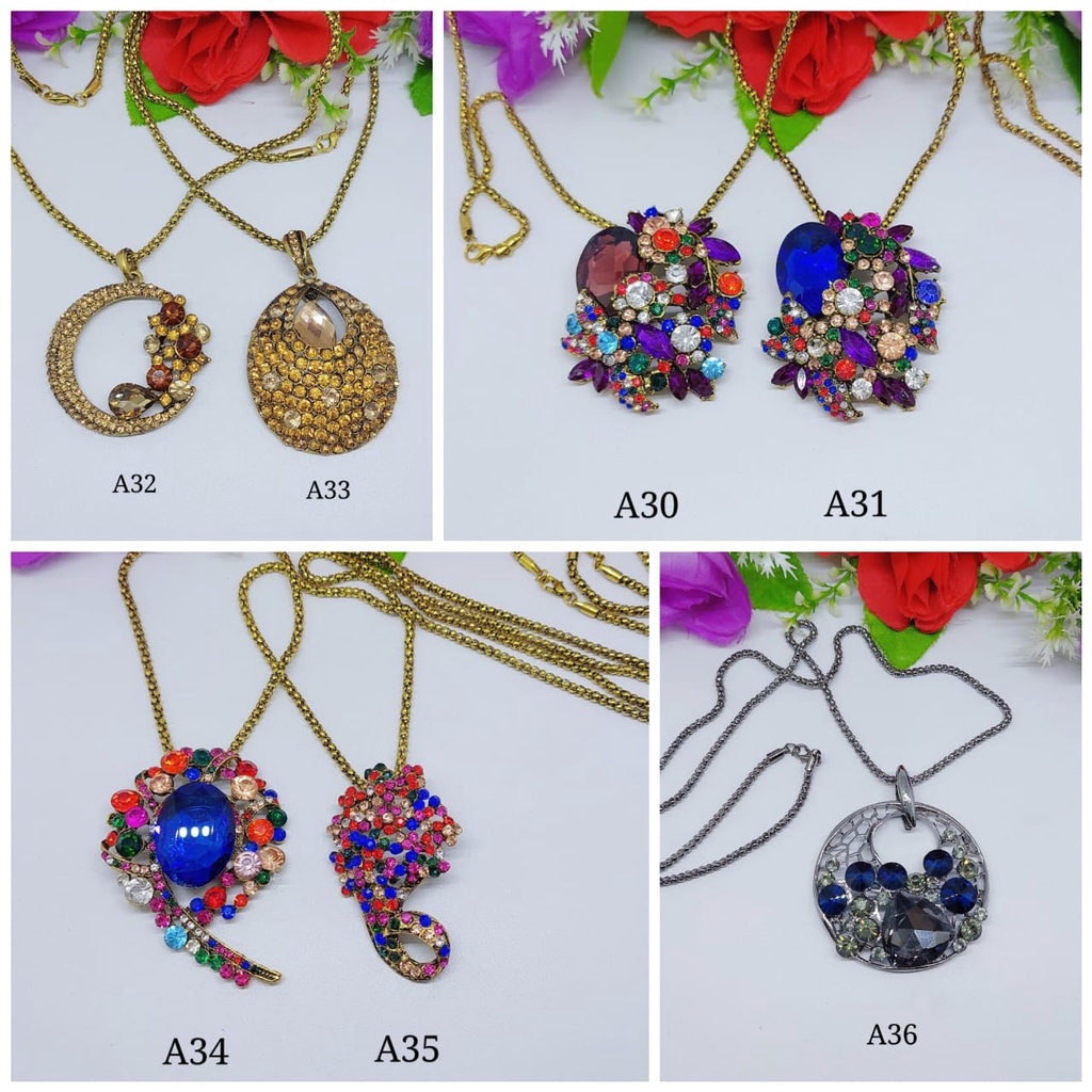 Aksesoris kalung fashion kalung elegan kalung hijab aksesoris cantik kalung daun elegan cantikA30-36