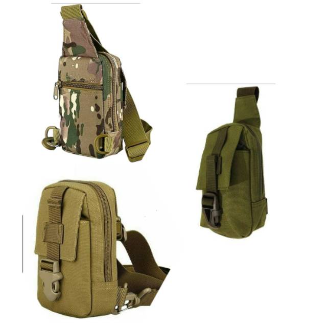 Tas Selempang Army Tactical Pria #9119 Tas Slempang Kecil Silver Knight