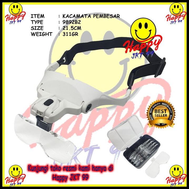 

Vanila | Helm Kacamata Pembesar Reparasi Jam 5X Magnifier 2 Led 9892B2 Original
