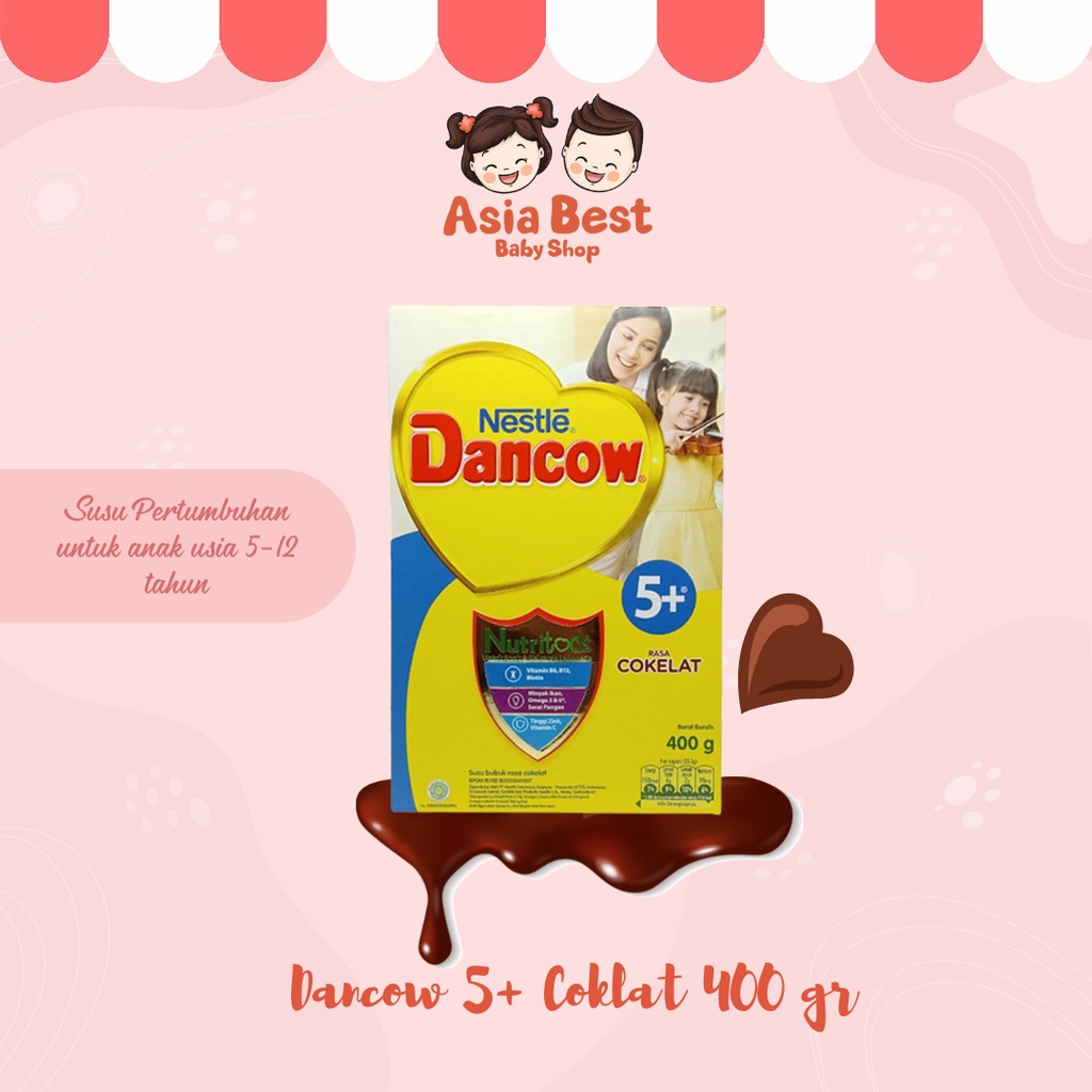 DANCOW 5+ COKLAT 400 gr/ Susu pertumbuhan untuk anak usia 3-12 tahun
