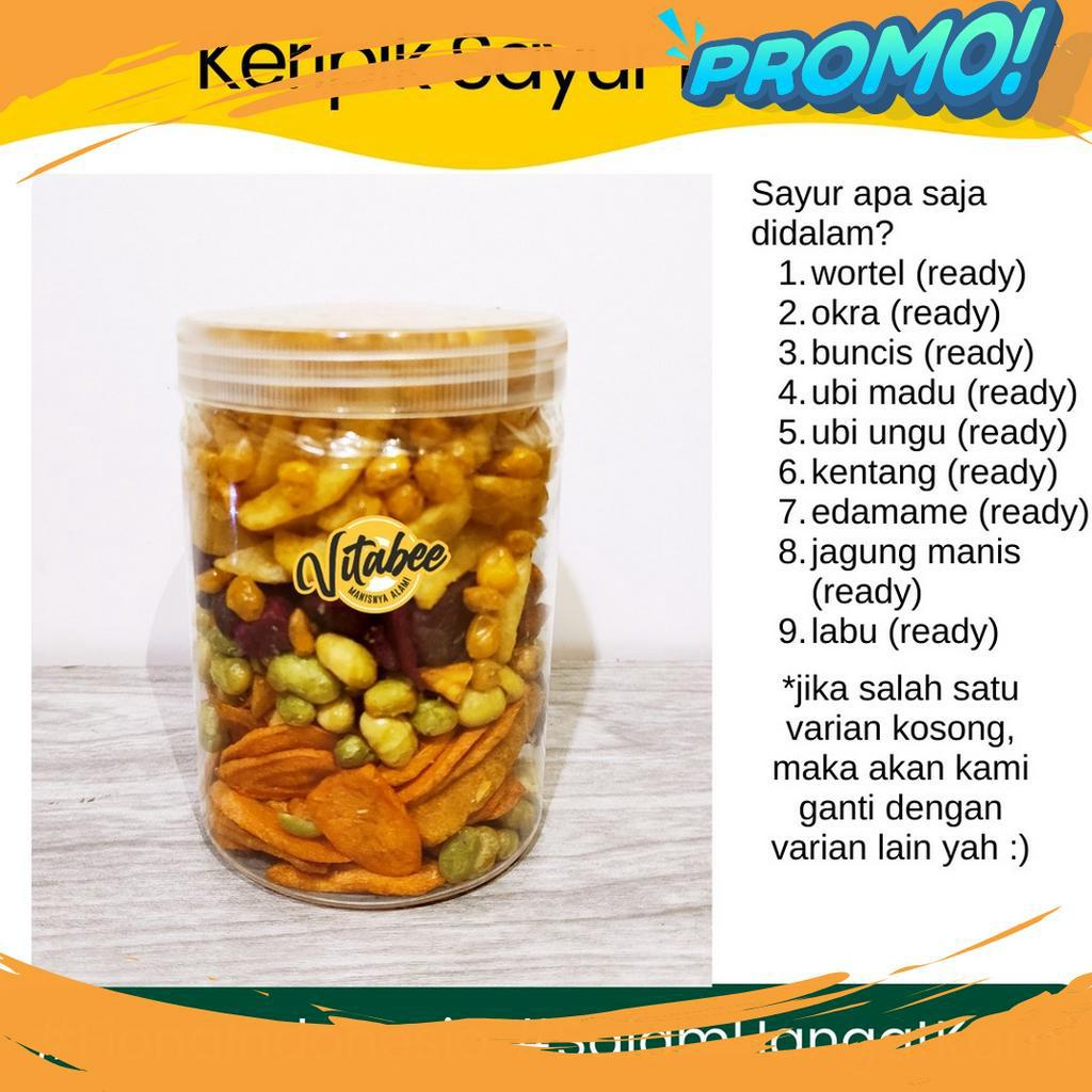 

MURMER Kripik Keripik Sayur Mix Toples 75 ml Wortel Buncis Okra Labu Edamame Ubi Ungu Ubi Madu Kentang Jagung Manis