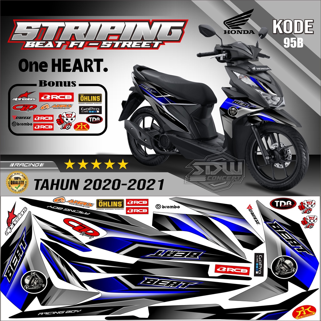 Striping Beat New Stiker Lis Motor Beat New Variasi kode 95