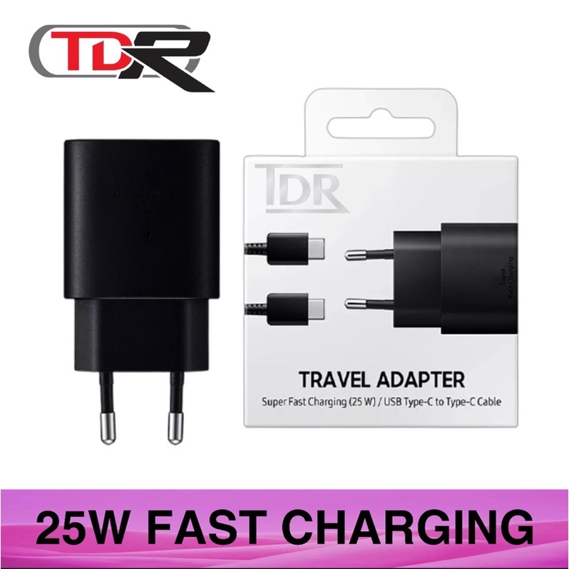 Casan - Adaptor - Travel Charger Samsung Note 20 25w Fast Charging Usb Tipe-C Kualitas 100% Packingan Import