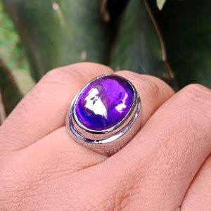 Cincin Batu Kecubung Mexico Diamon Dengan Ring Tanam Anti Luntur Lebih Simpel Dan Mewah