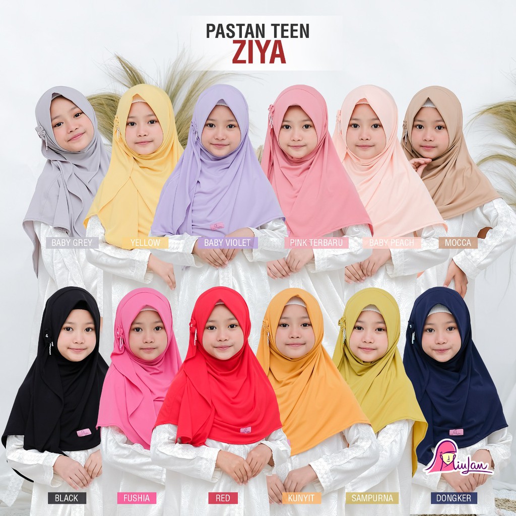 PASHTAN ZIYA TEEN MIULAN | Pashmina Instan Anak 5-9 Tahun |Kerudung Langsung Pakai Model Terbaru