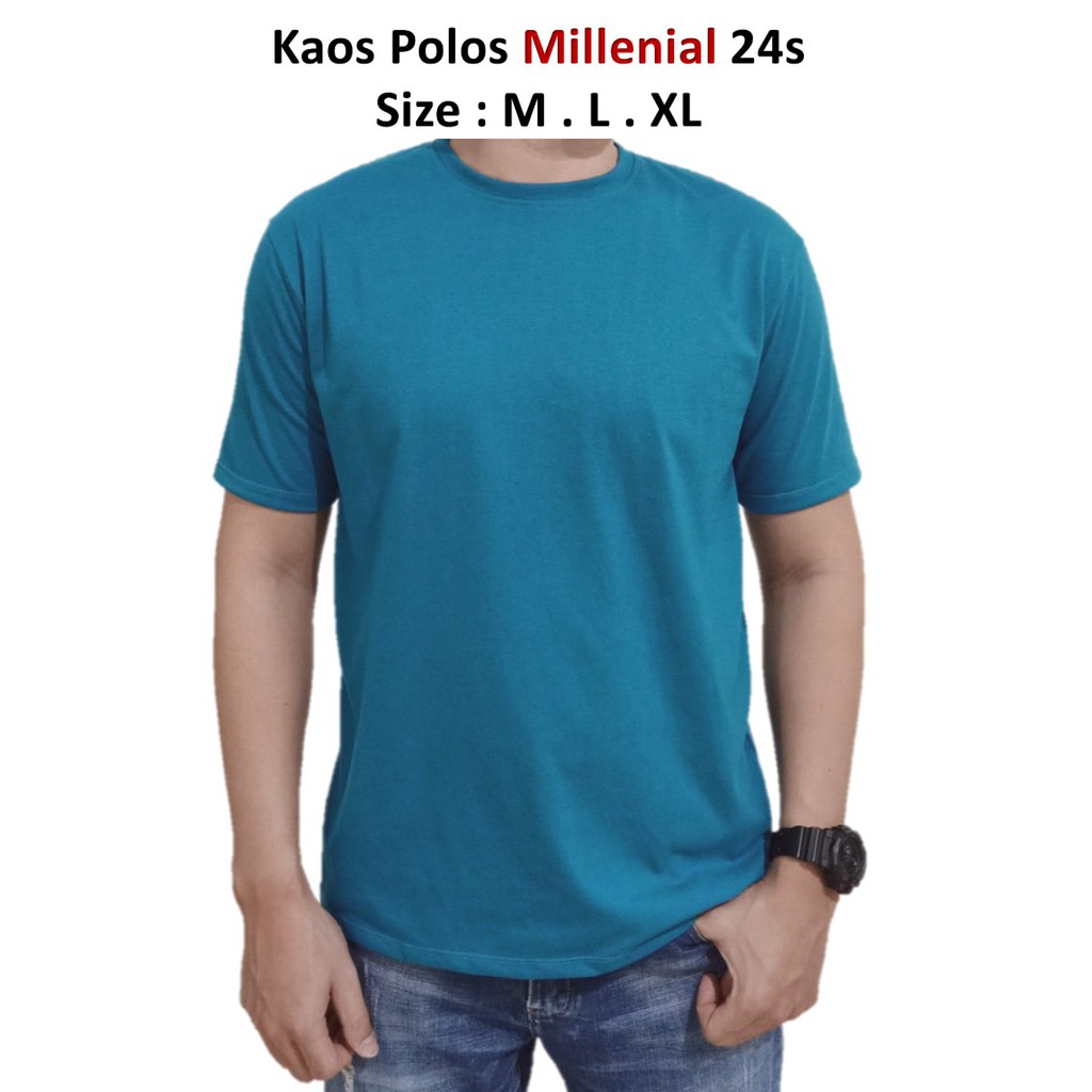 KAOS POLOS LENGAN PENDEK / COTTON COMBED 24S / KAOS UNISEX-BIRU ITB