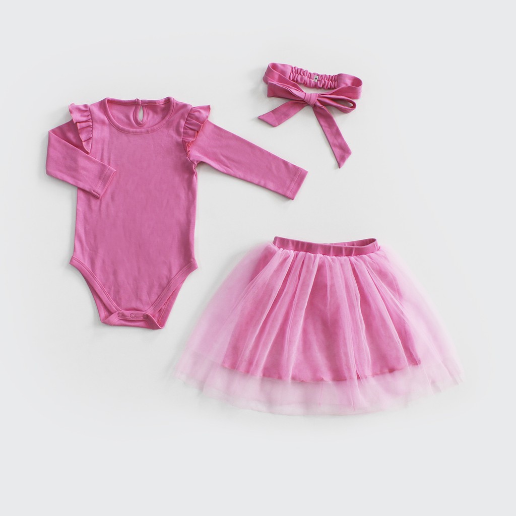 Jumper Tutu Bayi / I am Cotton Set Jumper Tutu-Rose pink