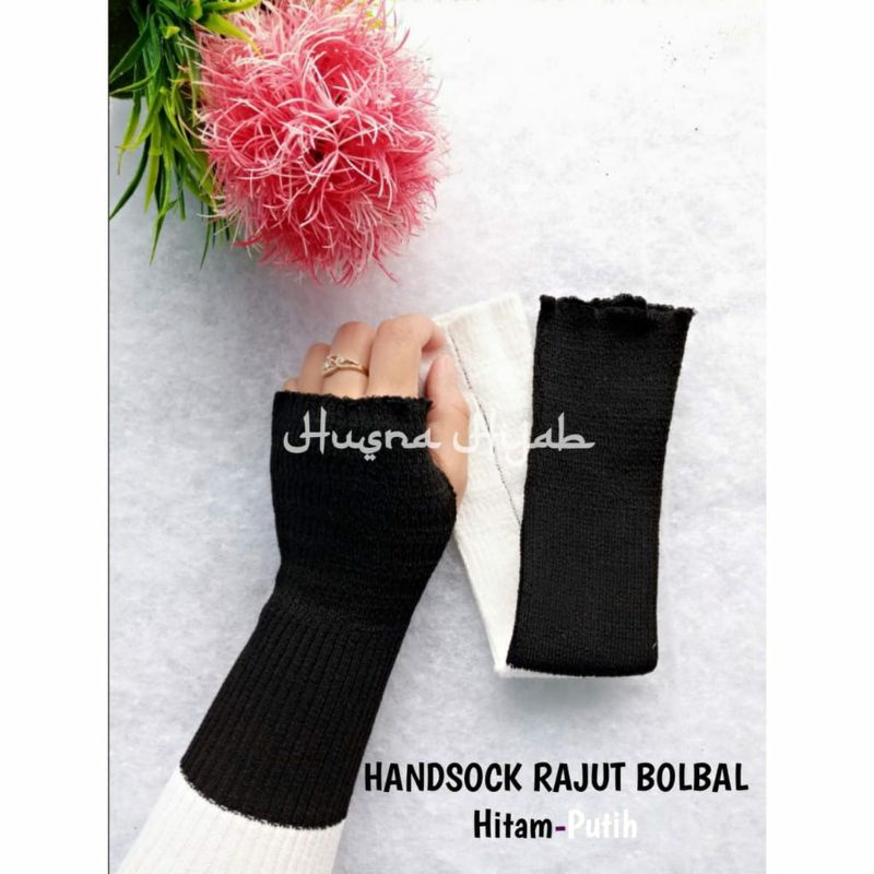 [HUSNA COLLECTION] Handsock Rajut 2 Warna / Manset Rajut Bolak Balik