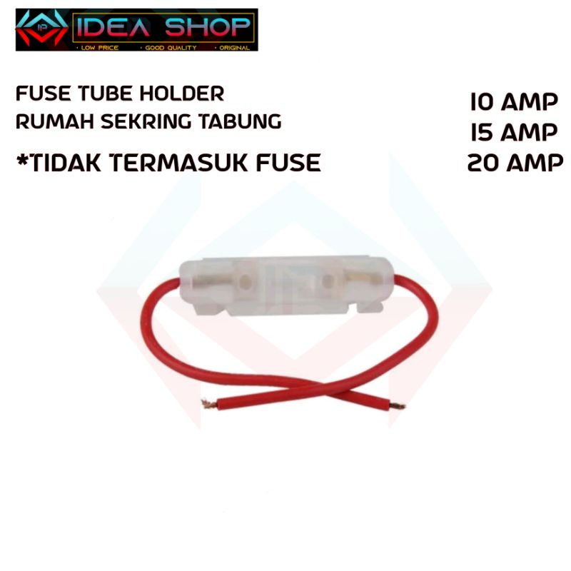 Dudukan Rumah Sekering Fuse Sekring Tube Tabung Holder Motor Mobil Aki Elektronik